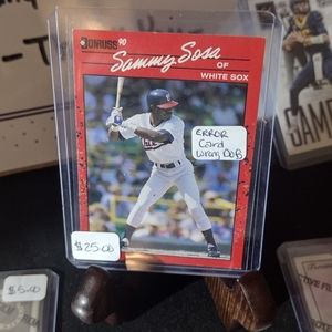 90 donruss Sammy Sosa error card wrong dob